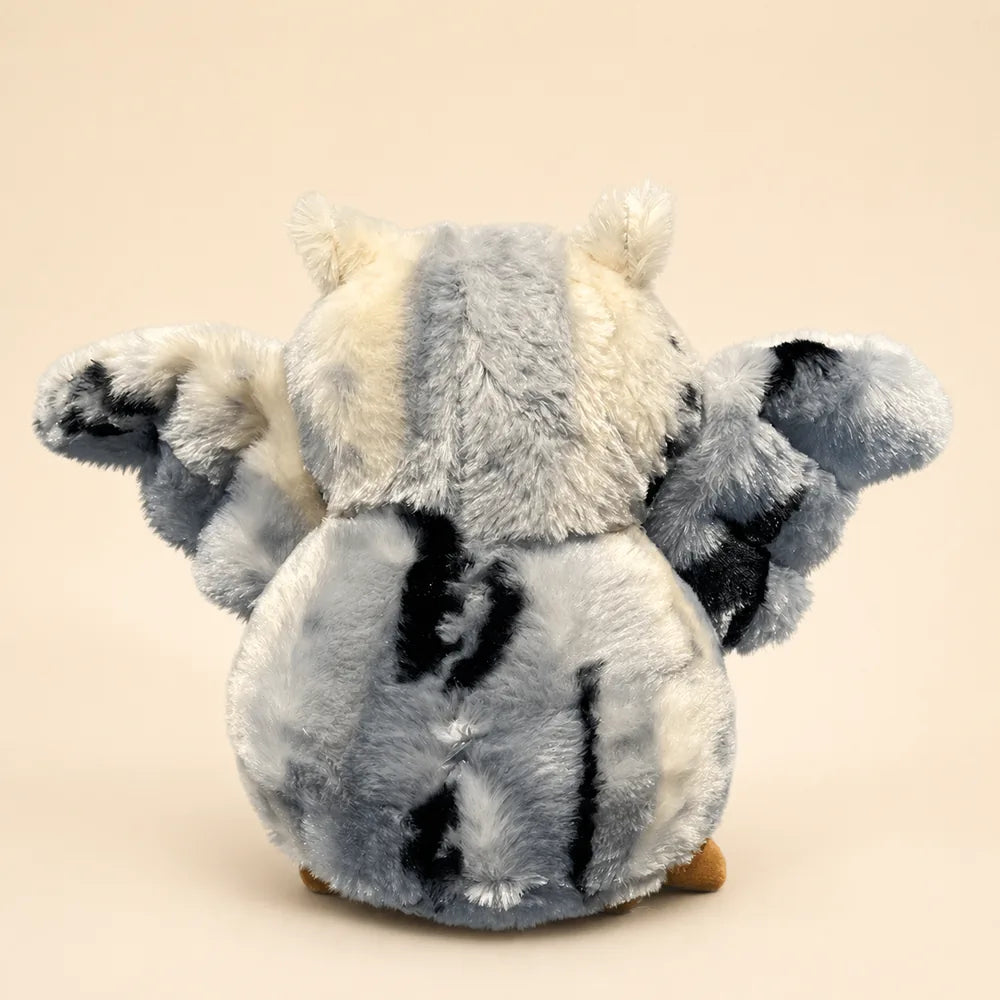 Snowy White Flying Owl Stuffed Animal - Back View