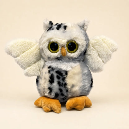Snowy White Flying Owl Stuffed Animal - Front View