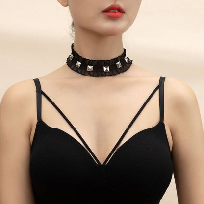 Stud Frill Choker Lace