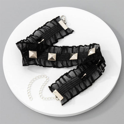 Stud Frill Choker Lace