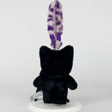 Goth Spooky Stare Black Cat Keychain Plush Charm