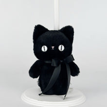 Goth Spooky Stare Black Cat Keychain Plush Charm