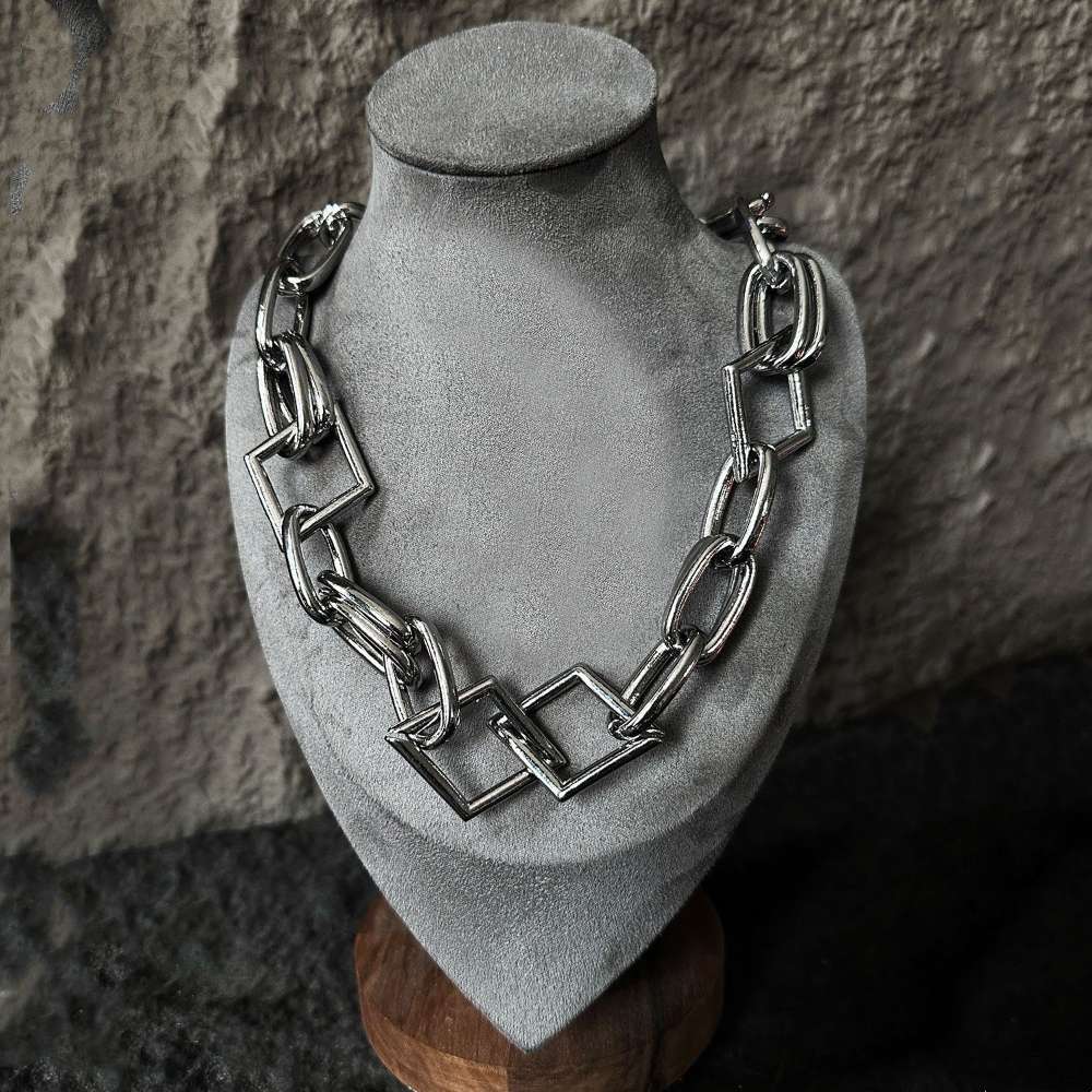Industrial Square & Round Chain Men's Choker