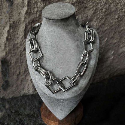 Industrial Square & Round Chain Men's Choker