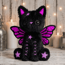 Goth Purple Cat with Butterfly Wings