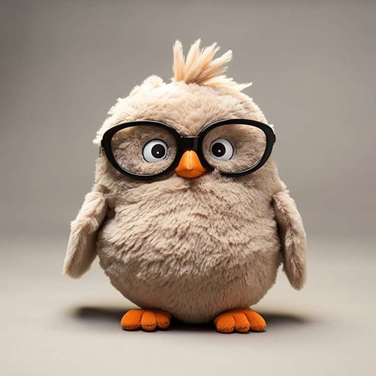 Cute and Cubby Bird Stuffed Animal with glasses