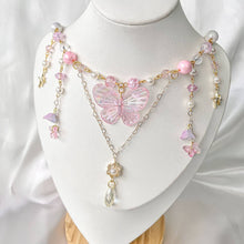 Cute Butterfly Charm Fairy Pink Choker