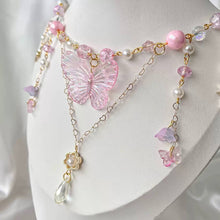Cute Butterfly Charm Fairy Pink Choker