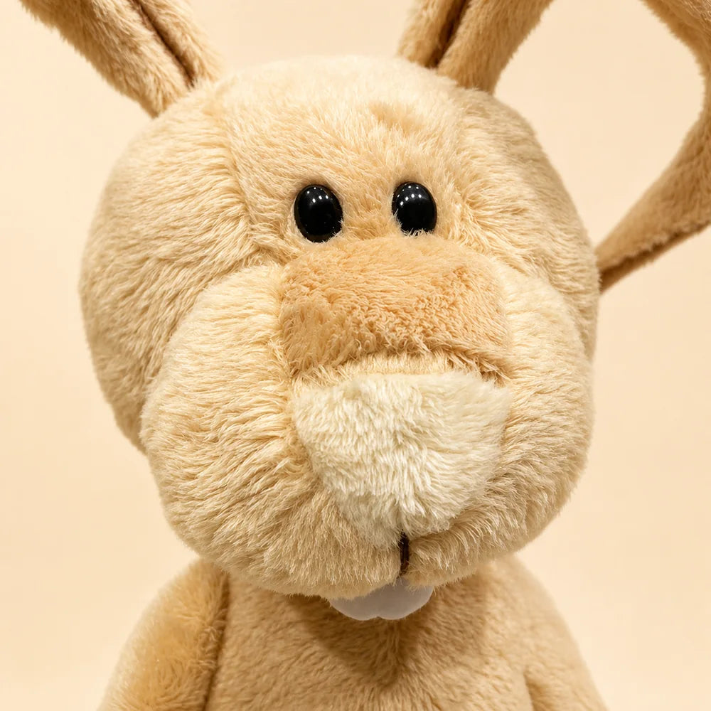 Tan Bunny Plush Toy Face Detail