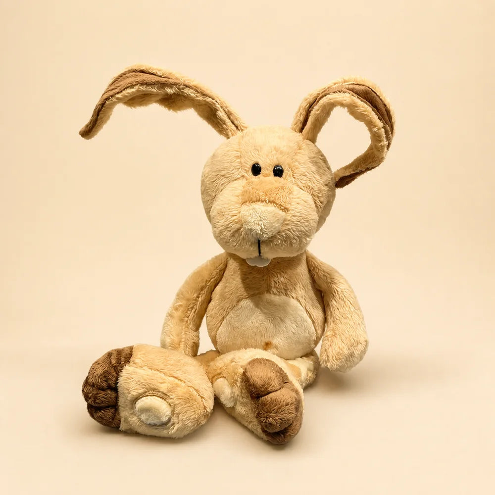 Tan Bunny Plush Toy Sitting View