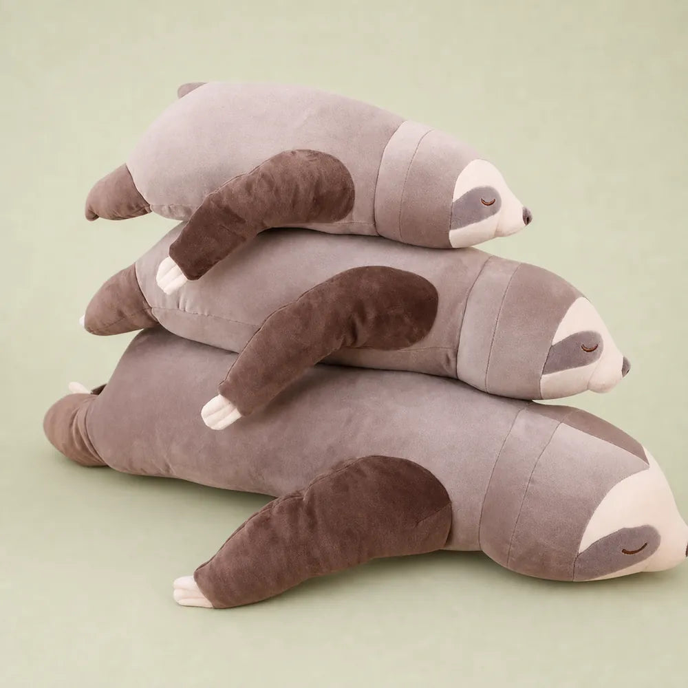 Taupe Sleepy Sloth Stuffed Animal - Three Sizes