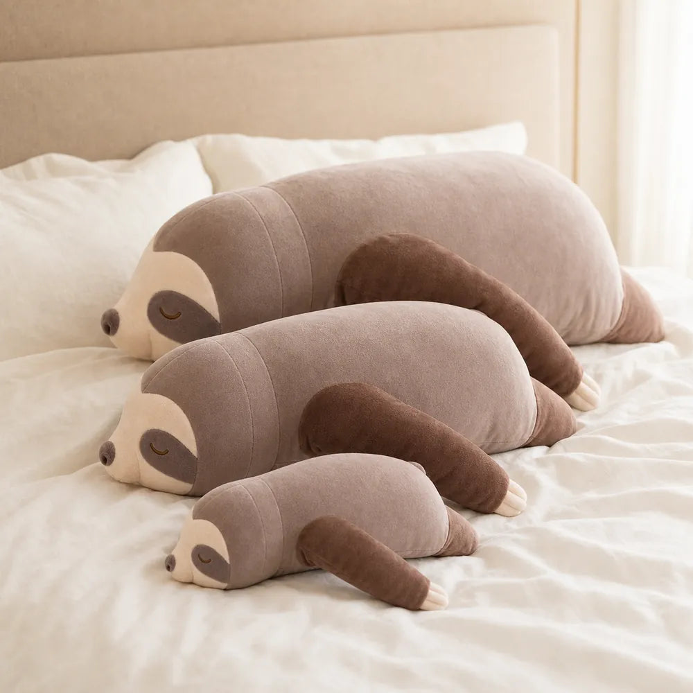 Taupe Sleepy Sloth Stuffed Animals in 40cm 65cm and 80cm Sizes