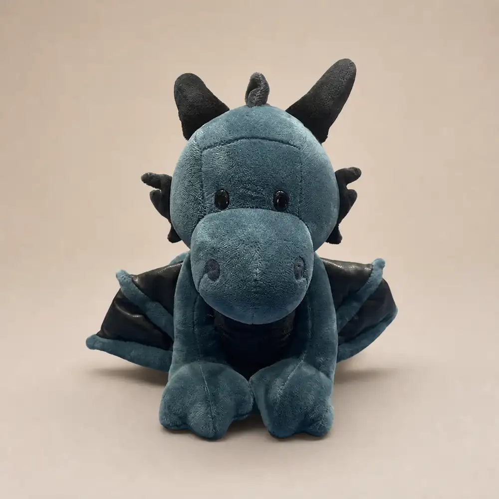 Deep Teal Dragon Plush Front View Stuffed Animal