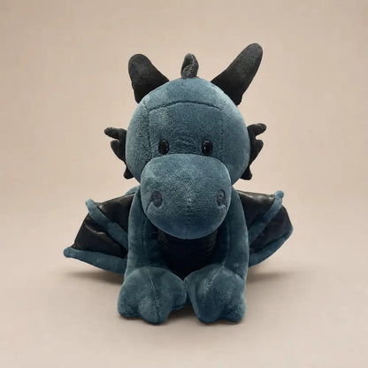 Deep Teal Dragon Plush Front View Stuffed Animal