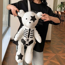 Faux leather punk style teddy bear backpack