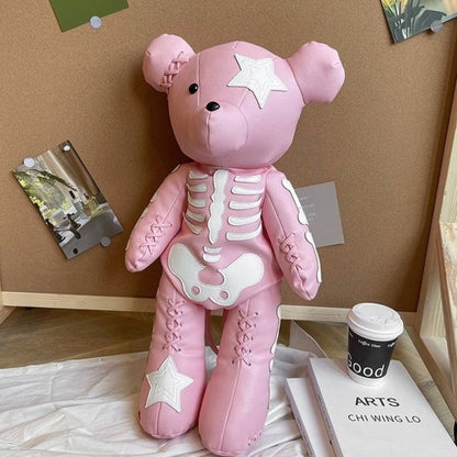 bear backpack leather Punk rock teddy bear backpack faux leather