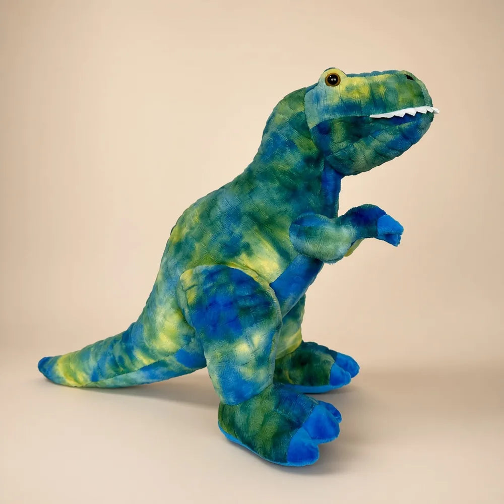 Tie Dye T-Rex Stuffed Animal Profile View