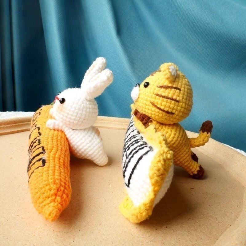 Cute Tiger and Rabbit Crochet DIY Kit
