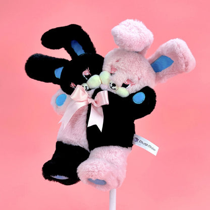 two heads bunny plush toy