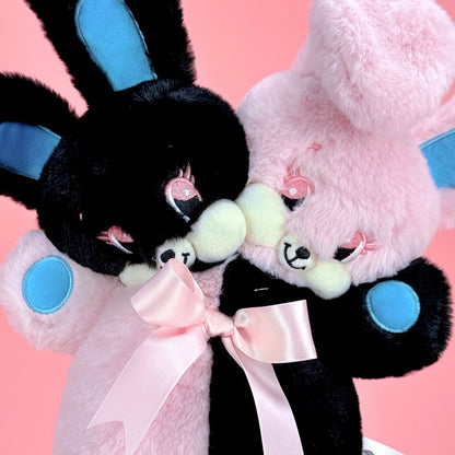 two heads bunny plush toy