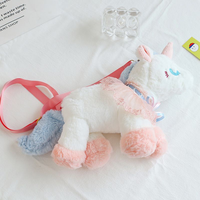 Cute kawaii plush unicorn bag