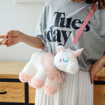 Cute kawaii plush unicorn bag