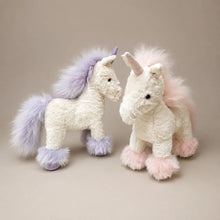 Fluffy Mane Unicorn & Pony Stuffed Animal - Lavender and pink unicorn plush