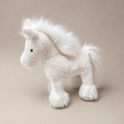 Fluffy Mane Unicorn & Pony Stuffed Animal - White pony plush