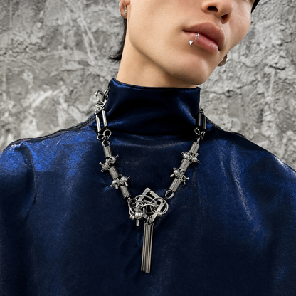 Punk Choker – Silver Pendant Necklace