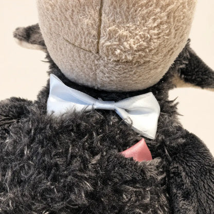 Black Groom Wedding Sheep Plush Bow Tie Detail