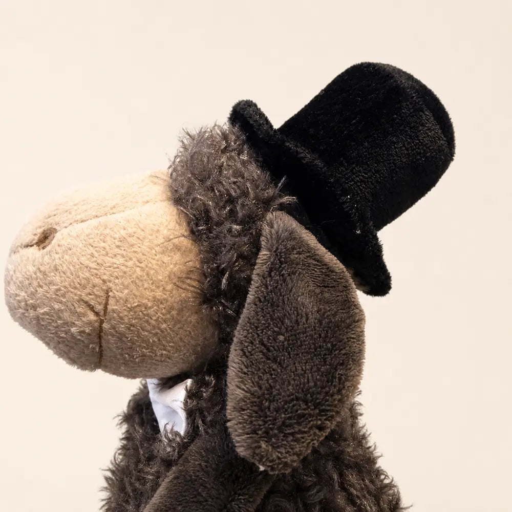Black Groom Wedding Sheep Plush Profile Detail