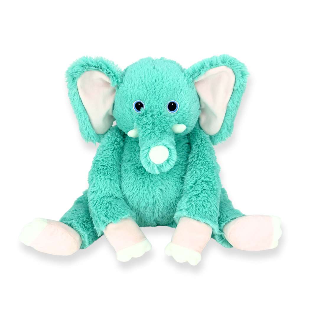 Cute Weighted Green Elephant Plush Toy