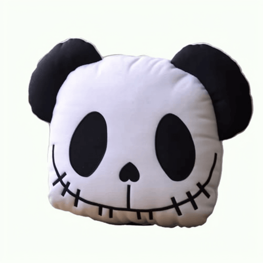 Black and white panda creepy scary pillow stuffed animal PlushThis