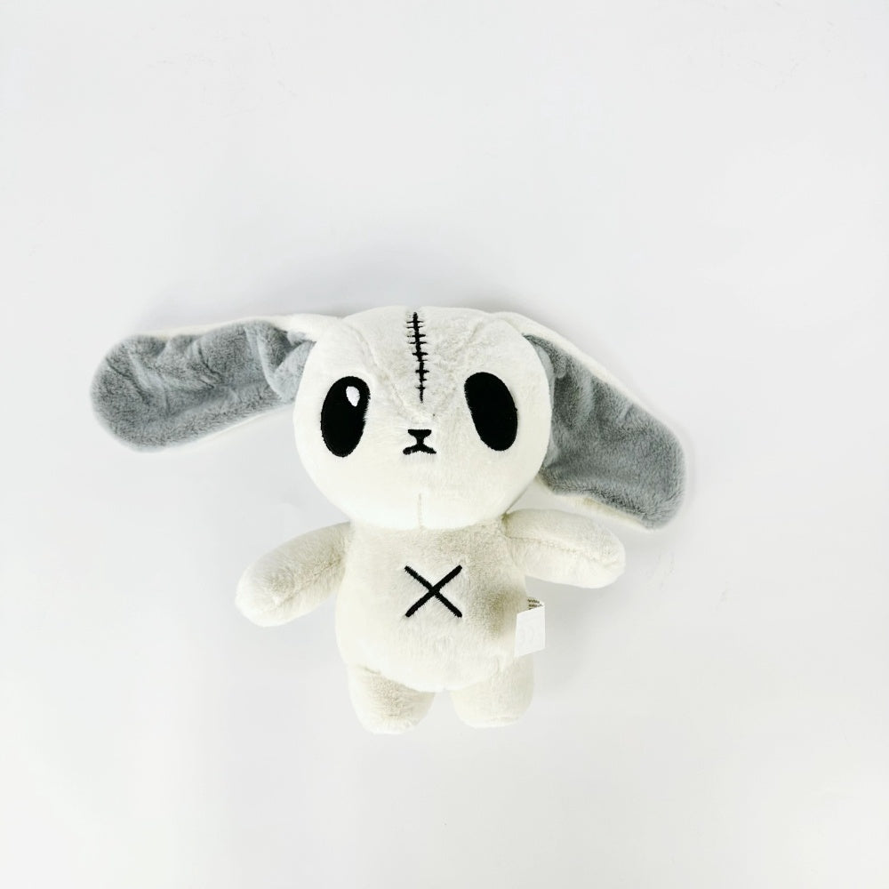 Goth Stitched White Bunny Plush – PlushThis| Plushies & Stuffed Animals