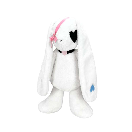 Emo White Bunny Plush With Love Collar