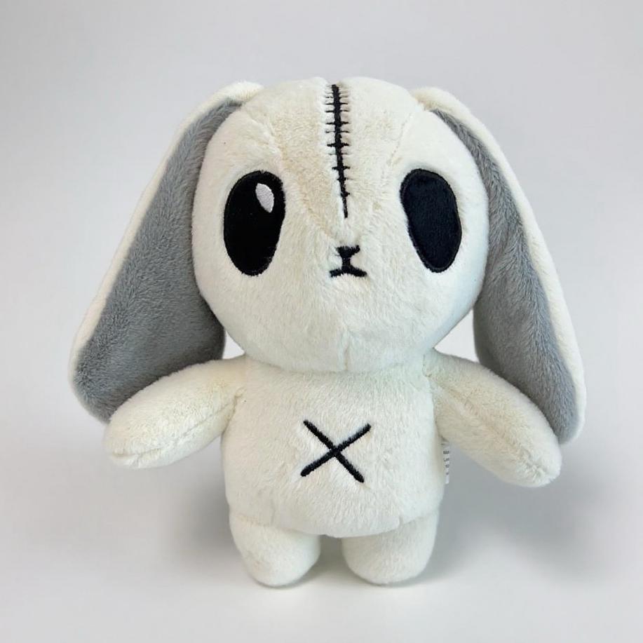 Goth Stitched White Bunny Plush – PlushThis| Plushies & Stuffed Animals