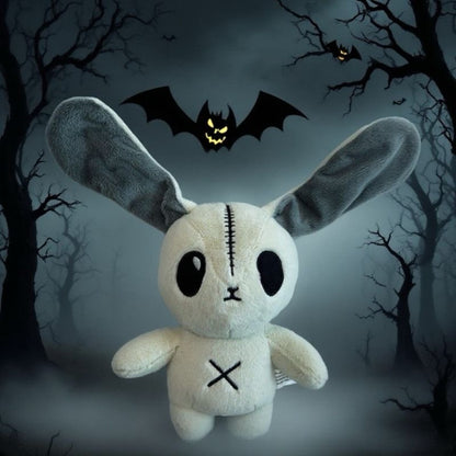 Goth Stitched White Bunny Plush