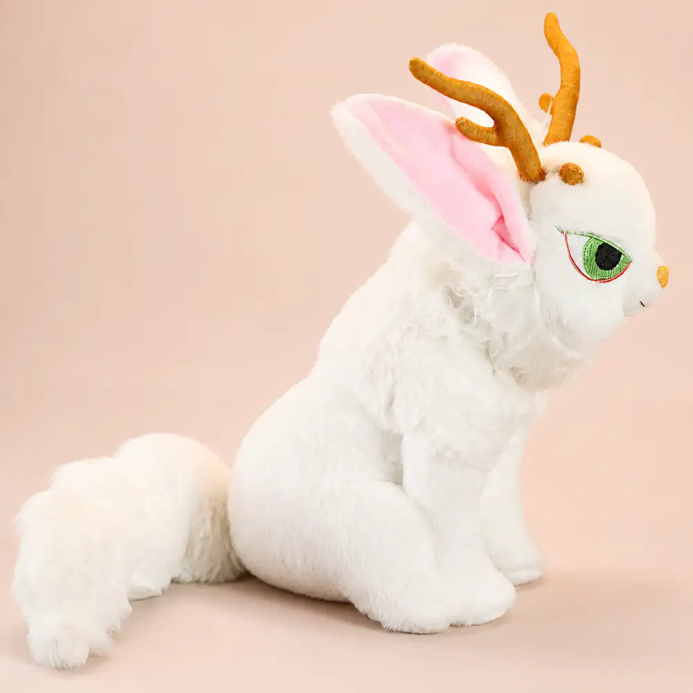 White Jackalope Plush - Right Side View