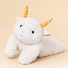 White Long Unicorn Plush Pillow - Studio Close-Up