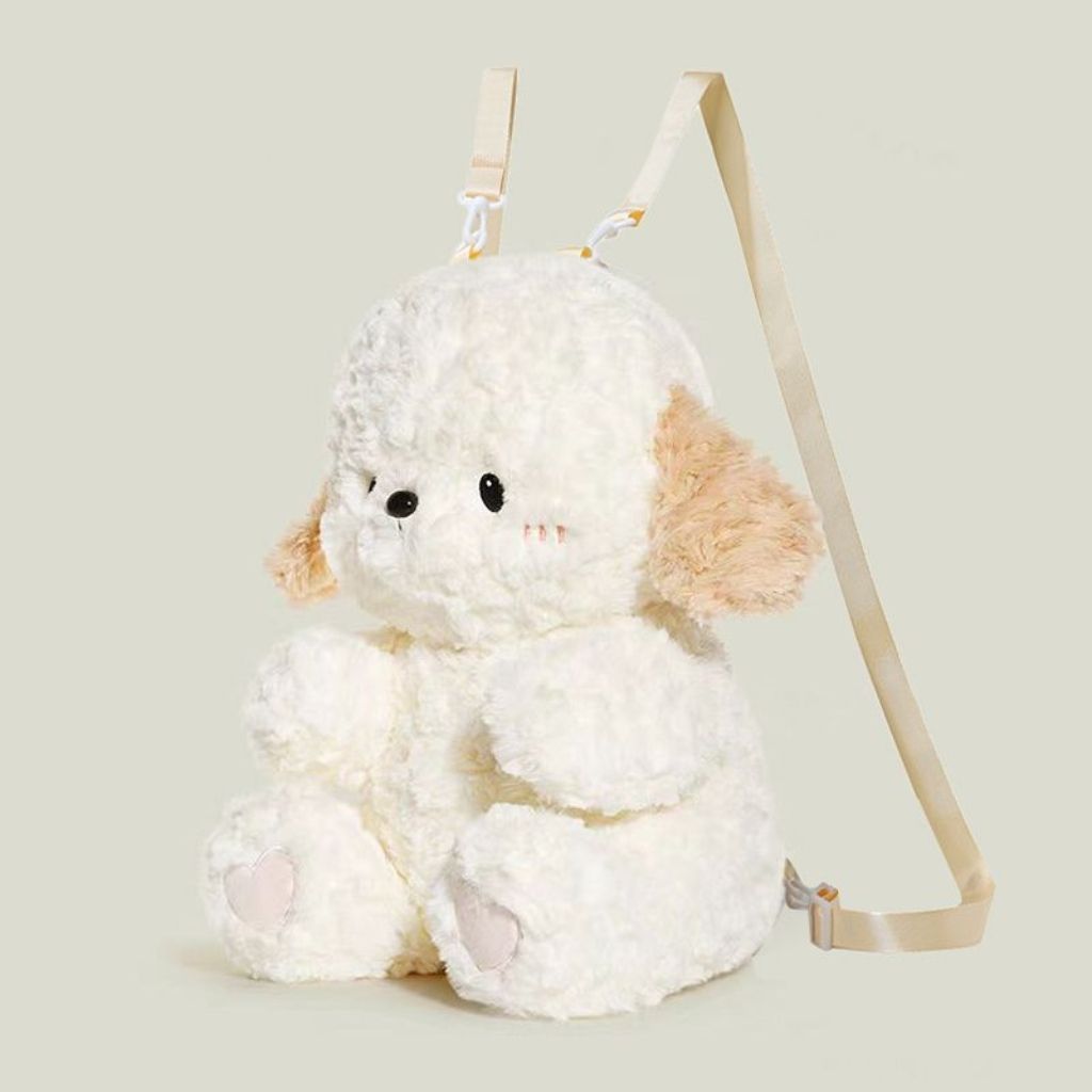 Cute and cuddly puppy plush backpack, perfect for carrying small essentials.