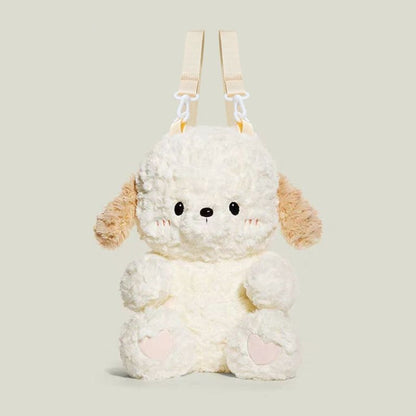 Cute and cuddly puppy plush backpack, perfect for carrying small essentials.