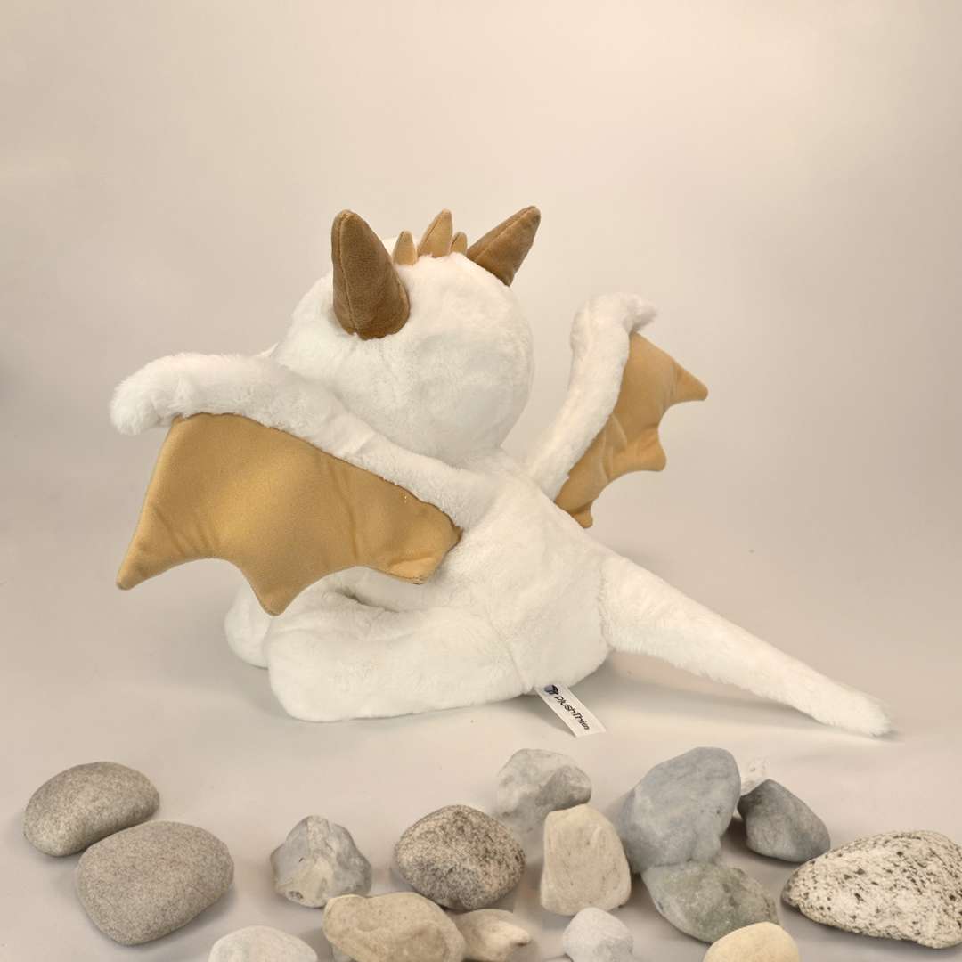 white snow baby dragon plush