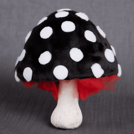 White spotted black mushroom colorful toxic stuffed decoration PlushThis
