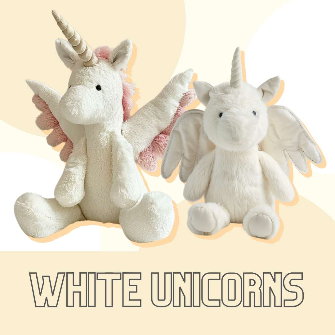white unicorns plush