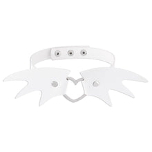 Punk Leather Heart Choker with Bat Wings