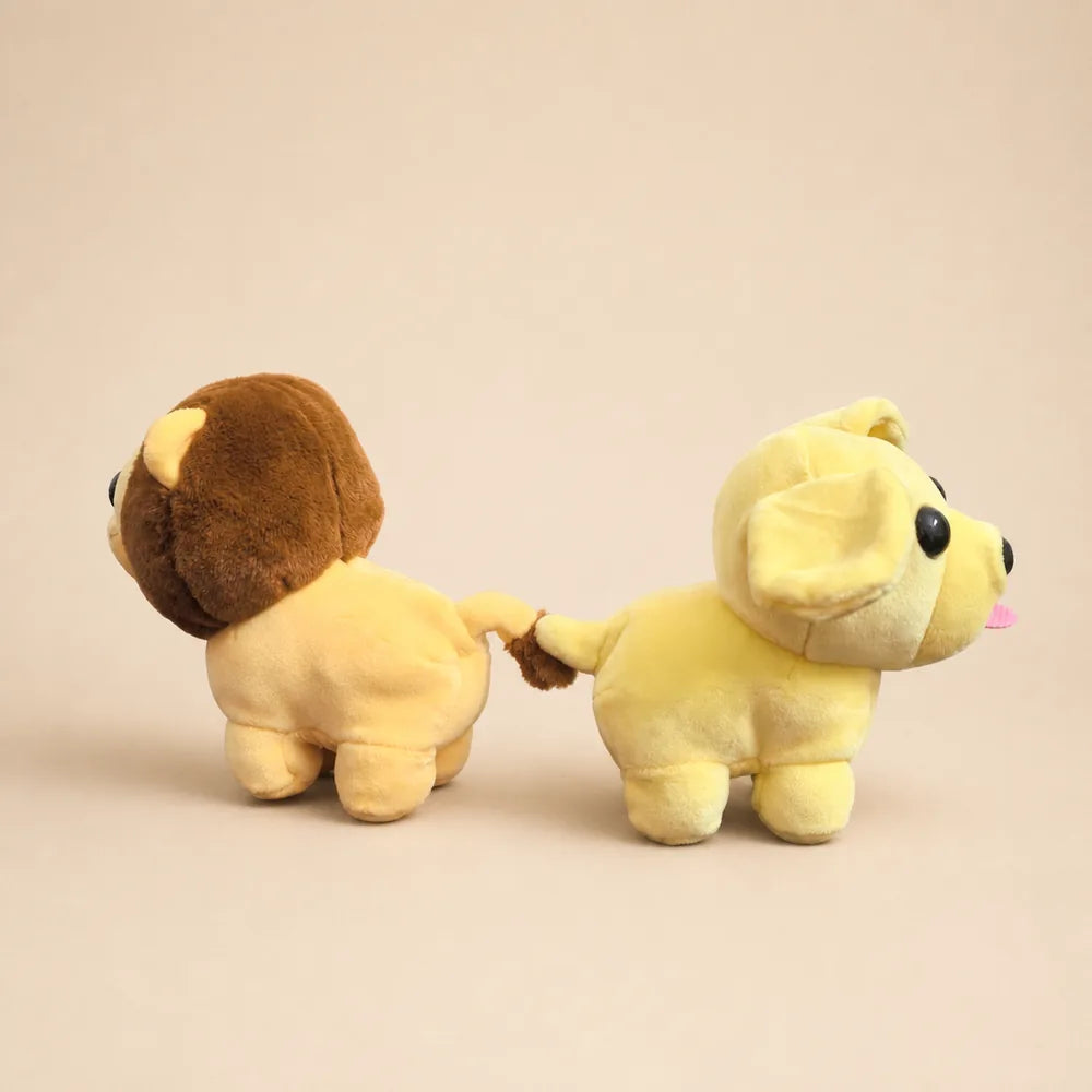 Yellow Dog and Lion Plush - Side View