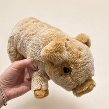 Fuzzy Animal Plush Collection Yellow Pig Side View