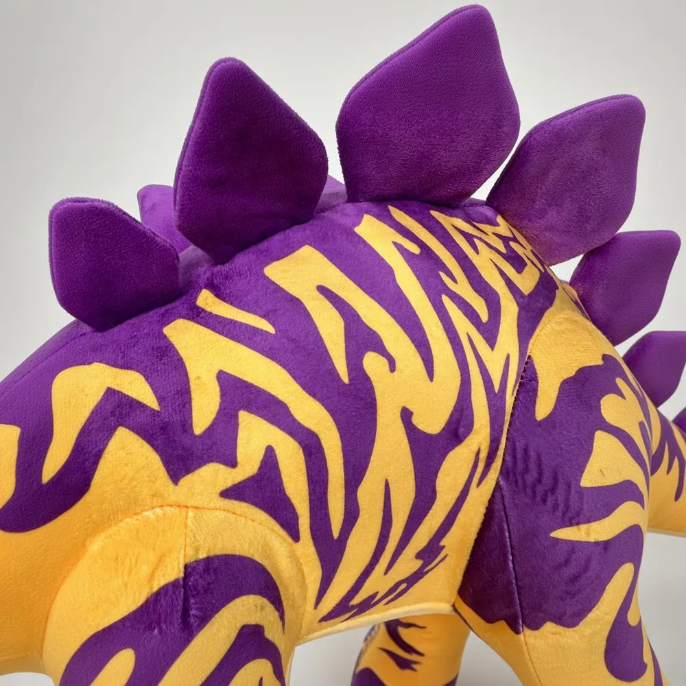 Yellow Purple Stegosaurus Stuffed Animal Back View