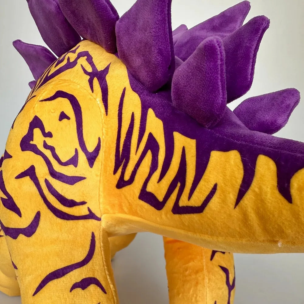 Yellow Purple Stegosaurus Stuffed Animal Plates Detail