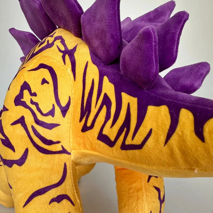 Yellow Purple Stegosaurus Stuffed Animal Plates Detail